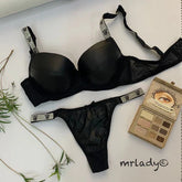 FAUX LEATHER BRA SET