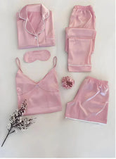 6 in 1 Sik Night Suit Set