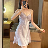 Satin & Lace Chemise with Open Back