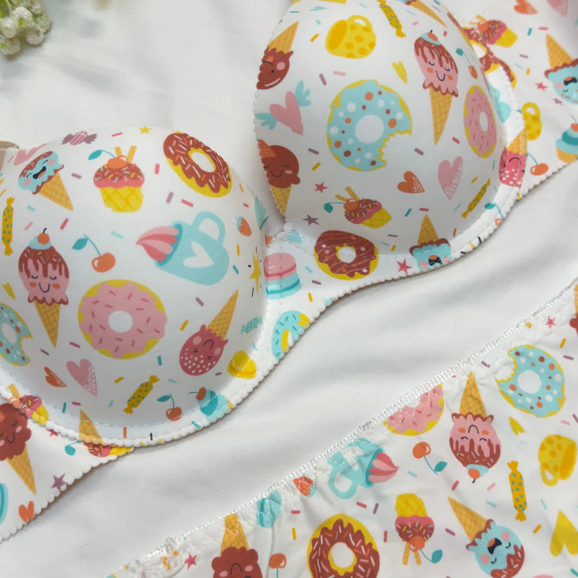 Ice Cream & Donut Bra Set