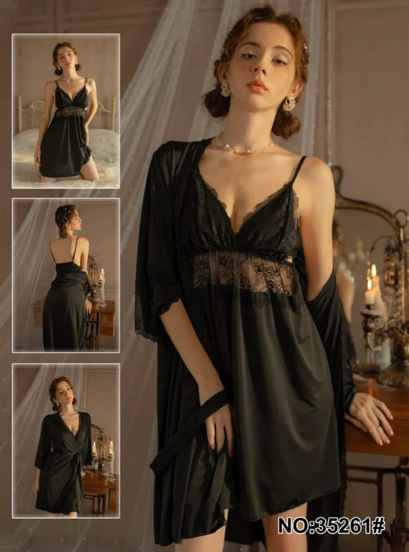 Black Sexy Nighty Two Piece