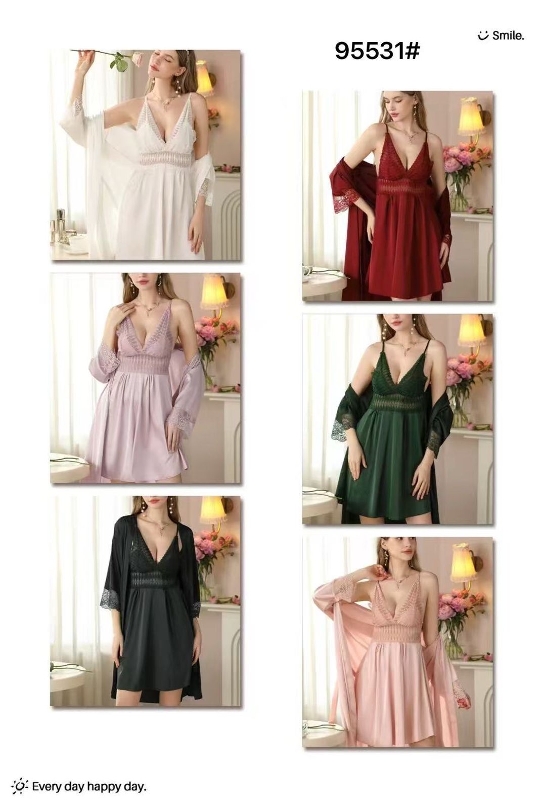 Ethereal Blush Pink Lingerie Set: Chemise & Robe