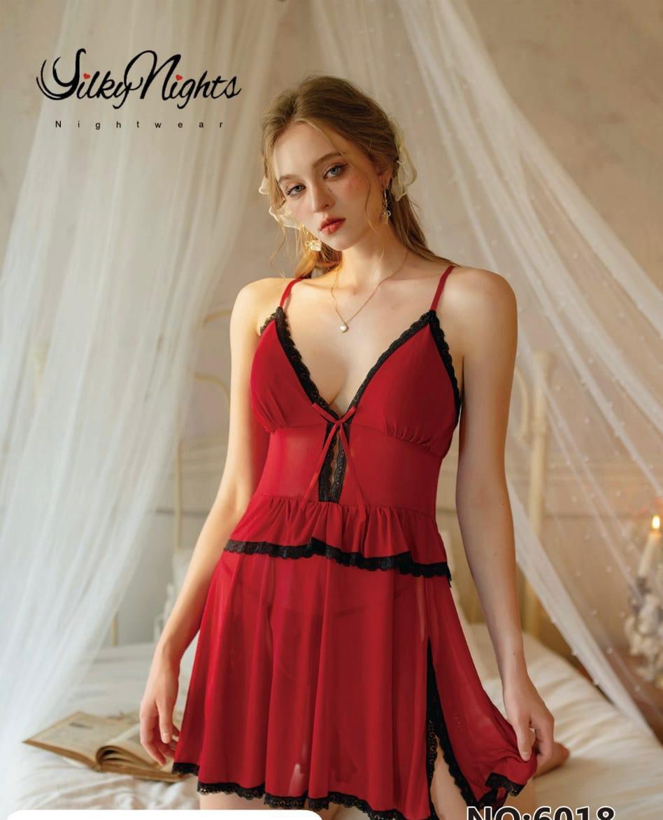 Sultry Crimson Dreams: The 6018 Chemise